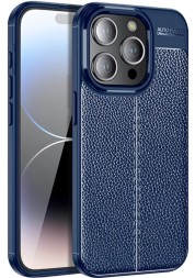 Накладка силиконовая для iPhone 14 Pro Max под кожу синяя