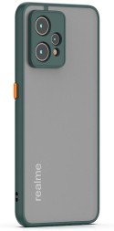 Накладка пластиковая матовая для Realme 9 4G / Realme 9 Pro Plus (9 Pro+ 5G) / Realme Narzo 50 Pro с силиконовой окантовкой зелёная