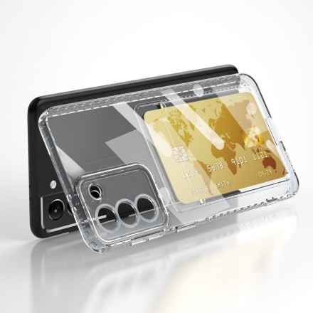Накладка силиконовая Clear Case для Samsung Galaxy S24 с отделением для карт прозрачная