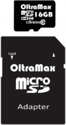Карта памяти Micro SD OltraMax 16Gb Class 10 с адаптером SD