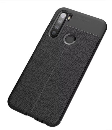 Накладка силиконовая для Xiaomi Redmi Note 8 / Xiaomi Redmi Note 8 (2021) под кожу чёрная