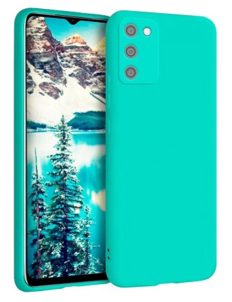 Накладка силиконовая Silicone Cover для Samsung Galaxy A03s A037 бирюзовая