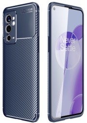 Накладка силиконовая для OnePlus 9RT под карбон синяя