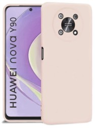 Накладка силиконовая Silicone Cover для Huawei Nova Y90 пудровая