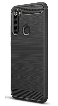 Накладка силиконовая для Xiaomi Redmi Note 8 / Note 8 (2021) карбон сталь черная