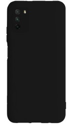 Накладка силиконовая Silicone Cover для Samsung Galaxy A03s A037 чёрная