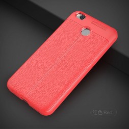 Накладка силиконовая для Xiaomi Redmi 4X под кожу красная