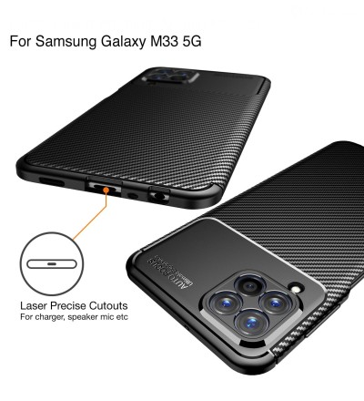 Накладка силиконовая для Samsung Galaxy M33 5G M336 под карбон чёрная
