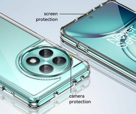 Накладка пластиковая для OnePlus Ace 2 Pro с силиконовой окантовкой прозрачная