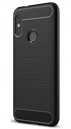 Накладка силиконовая для Xiaomi Mi A2 Lite / Redmi 6 Pro карбон сталь черная