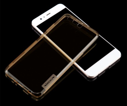 Накладка силиконовая Nillkin Nature TPU Case для Huawei P10 Plus прозрачно-золотая