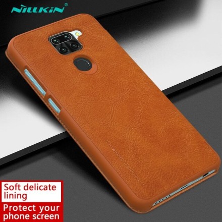 Чехол Nillkin Qin Leather Case для Xiaomi Redmi Note 9 коричневый