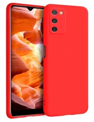 Накладка силиконовая Silicone Cover для Samsung Galaxy A03s A037 красная