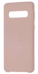 Накладка силиконовая Silicone Cover для Samsung Galaxy S10 Plus G975 пудровая