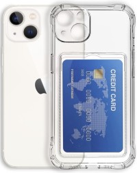 Накладка силиконовая Clear Case для iPhone 14 Plus с кардхолдером прозрачная