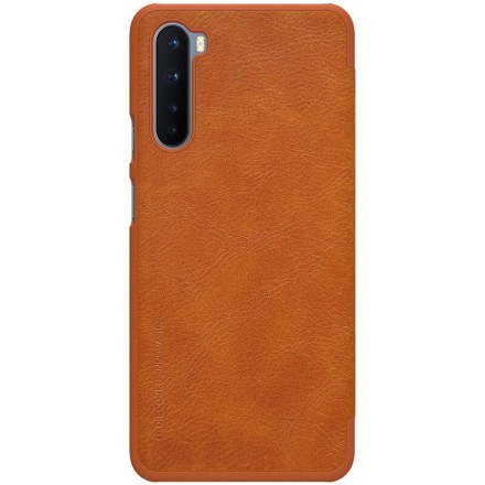 Чехол Nillkin Qin Leather Case для OnePlus Nord коричневый