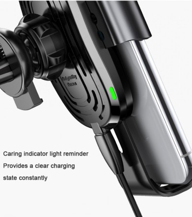 Автомобильный держатель универсальный Baseus Gravity Wireless Charger Car Mount Holder с беспроводной зарядкой серебристый
