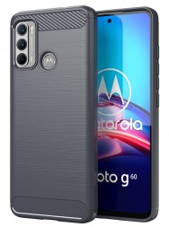Накладка силиконовая для Motorola Moto G60 карбон сталь серая