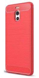 Накладка силиконовая для Meizu M6 Note карбон сталь красная