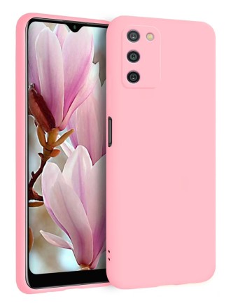 Накладка силиконовая Silicone Cover для Samsung Galaxy A03s A037 розовая