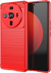Накладка силиконовая для Xiaomi 12S Ultra карбон сталь красная