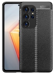 Накладка силиконовая для Samsung Galaxy S23 Ultra S918 под кожу чёрная