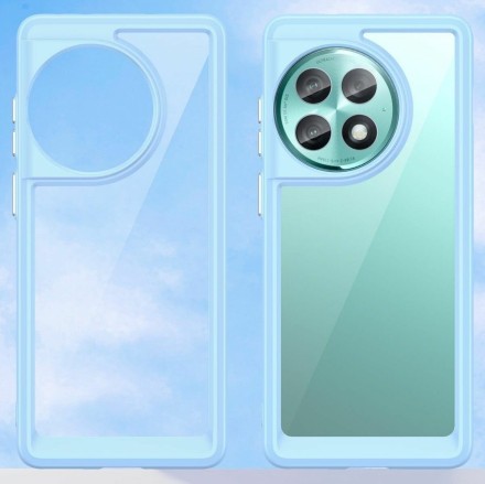 Накладка пластиковая для OnePlus Ace 2 Pro с силиконовой окантовкой голубая