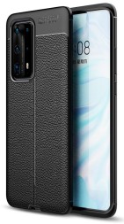 Накладка силиконовая для Huawei P40 Pro plus (P40 Pro+) под кожу чёрная