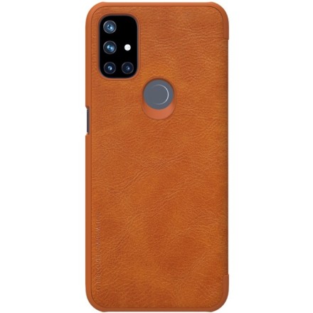 Чехол Nillkin Qin Leather Case для OnePlus Nord N10 5G Коричневый