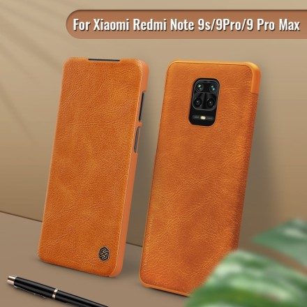 Чехол Nillkin Qin Leather Case для Xiaomi Redmi Note 9 Pro / Note 9S коричневый
