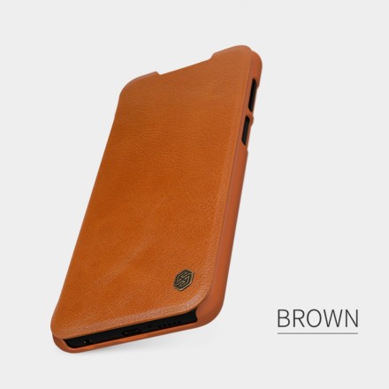 Чехол Nillkin Qin Leather Case для Xiaomi Redmi Note 9 Pro / Note 9S коричневый