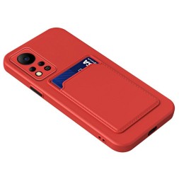Накладка силиконовая Soft Touch для Poco X4 Pro 5G с кардхолдером красная