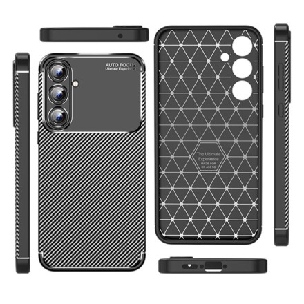 Накладка силиконовая для Samsung Galaxy A35 5G под карбон чёрная