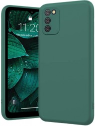 Накладка силиконовая Silicone Cover для Samsung Galaxy A03s A037 зелёная