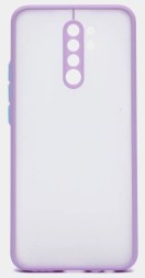 Накладка пластиковая матовая для Xiaomi Redmi 9 с силиконовой окантовкой сиреневая