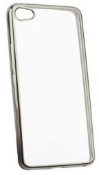Накладка силиконовая для Meizu U10 прозрачная с серебристой окантовкой