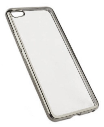 Накладка силиконовая для Meizu U10 прозрачная с серебристой окантовкой