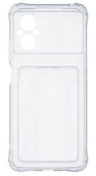 Накладка силиконовая Clear Case для Poco M5 с кардхолдером прозрачная