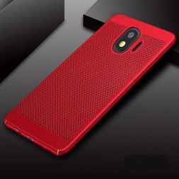Накладка пластиковая для Samsung Galaxy J6 (2018) J600 с перфорацией красная