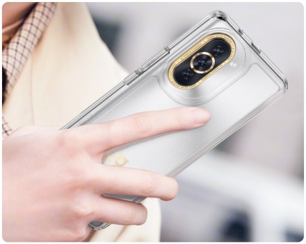Накладка пластиковая для Huawei Nova 10 Pro с силиконовой окантовкой прозрачная