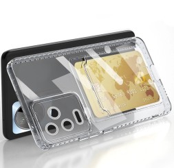 Накладка силиконовая Clear Case для Xiaomi Poco F4 5G с кардхолдером прозрачная