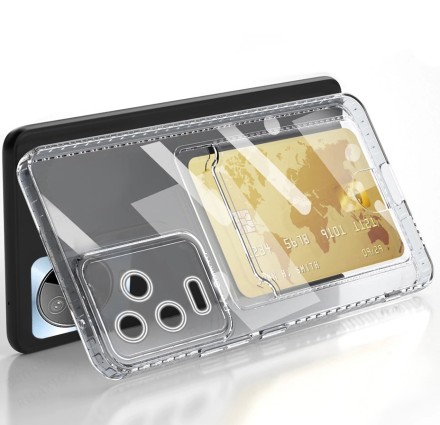Накладка силиконовая Clear Case для Poco F4 5G с кардхолдером прозрачная