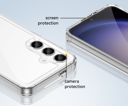 Накладка пластиковая для Samsung Galaxy S24 с силиконовой окантовкой прозрачная
