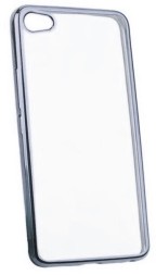 Накладка силиконовая для Meizu U20 прозрачная с серой окантовкой