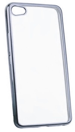 Накладка силиконовая для Meizu U20 прозрачная с серой окантовкой