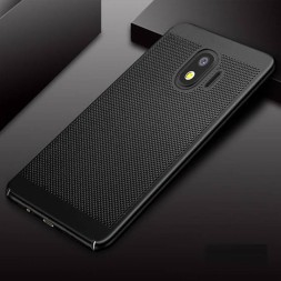 Накладка пластиковая для Samsung Galaxy J6 (2018) J600 с перфорацией черная