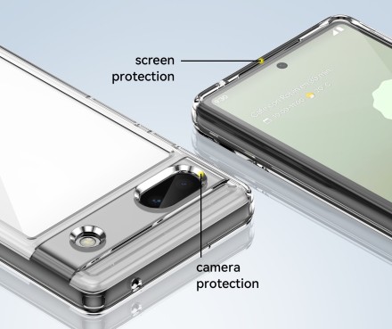 Накладка пластиковая для Google Pixel 6A с силиконовой окантовкой прозрачная