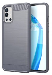 Накладка силиконовая для OnePlus 9 Pro карбон сталь серая