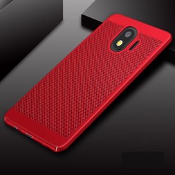 Накладка пластиковая для Samsung Galaxy J4 (2018) J400 с перфорацией красная