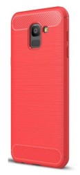 Накладка силиконовая для Samsung Galaxy J6 (2018) J600 карбон сталь красная